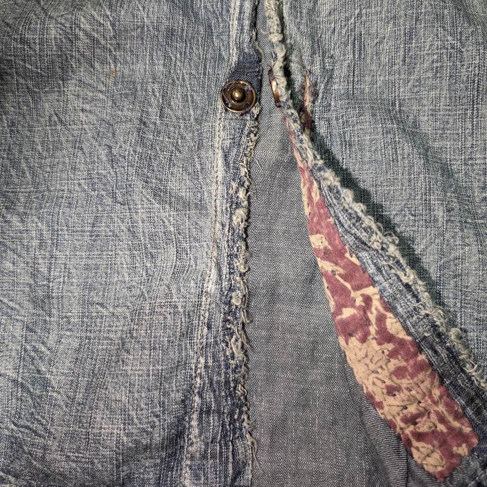 Magnolia Pearl Woodstock Sanforized Denim Patchwork Embroidered Women's OSFM - Picture 14 of 14